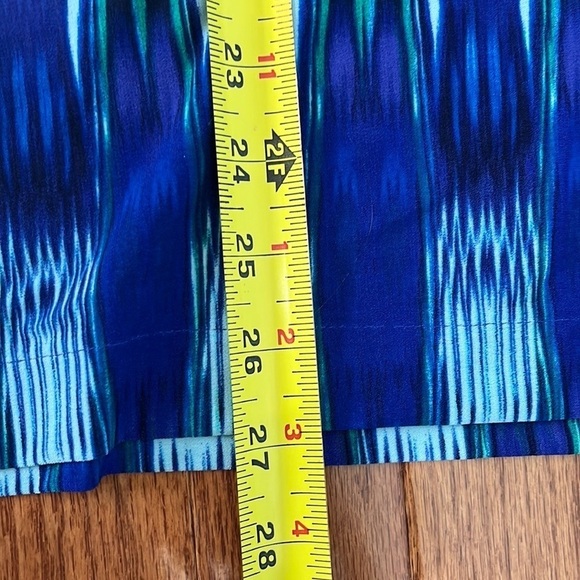 Chicos Blue Watercolor Midi Skirt Size 1 Beachy Summer - Picture 9 of 9